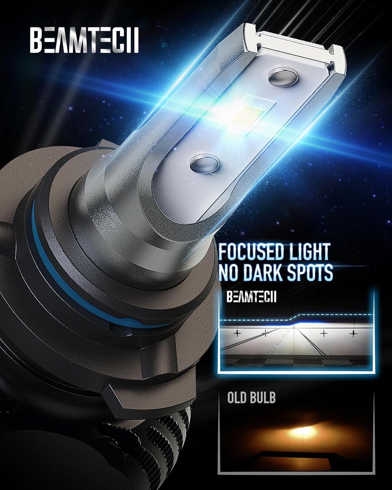 BEAMTECH 9006/HB4 Bulbs, S1 Series Fanless Fog Light 300% Brighter 6500K Xenon White, 2 Bulbs - Image 3